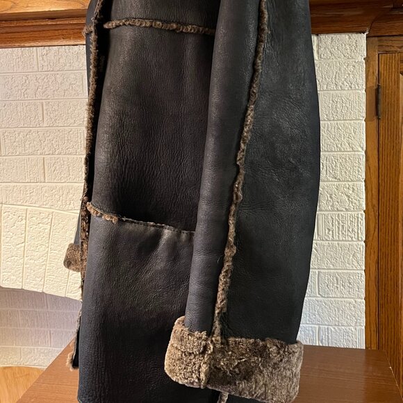 Hilary Radley Genuine Sheep Shearling Leather Coat Jacket Size 8 Women's - Picture 4 of 11